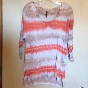XCVI M high low tie dye top